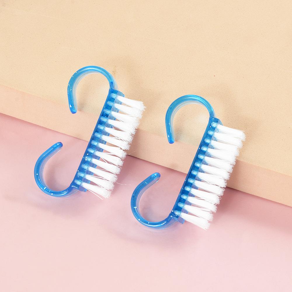 Set de Pinceles de Polvo y Limpieza para Nail Art de Colores - Pinceles Pequeños con Forma de Cuerno para Manicura