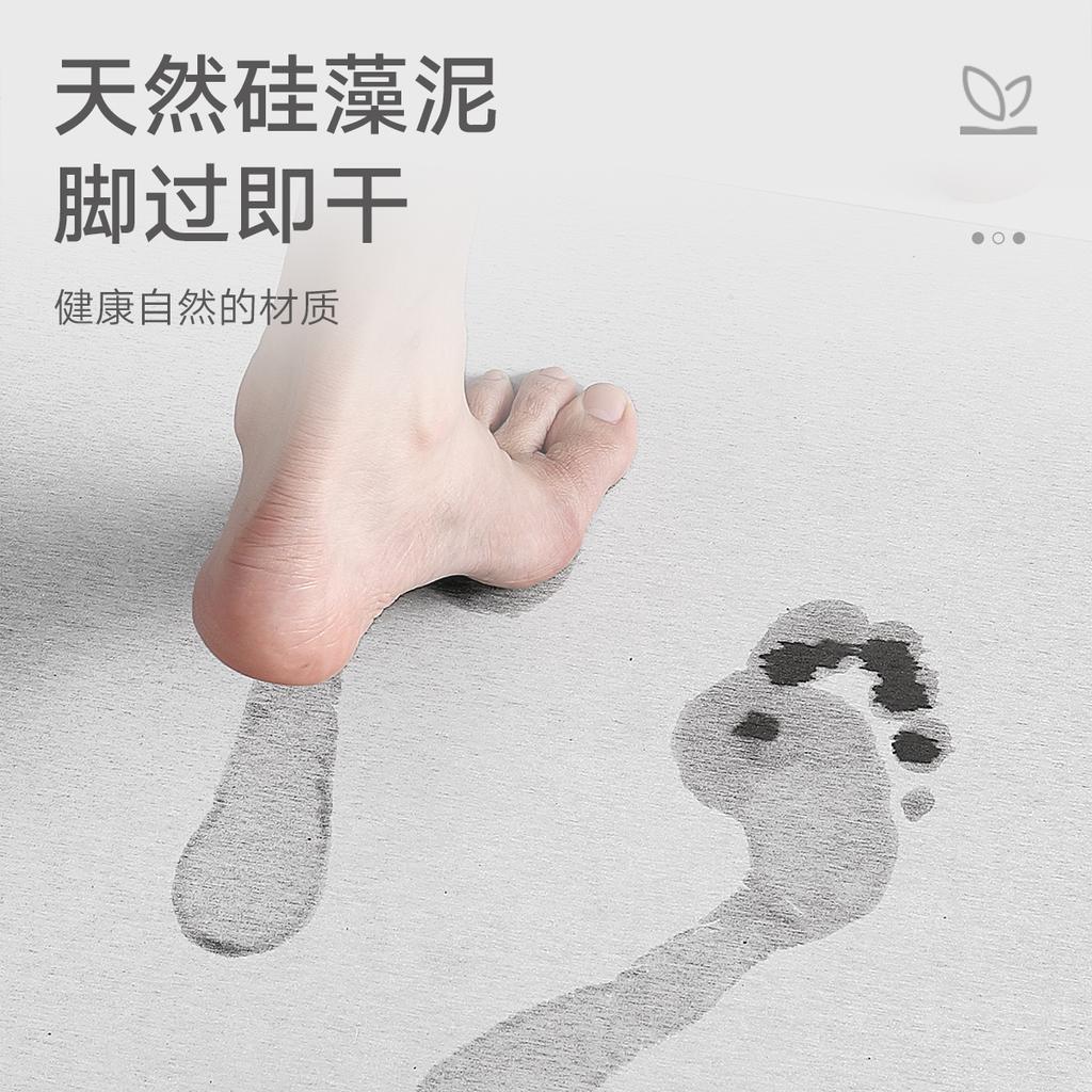 Bathroom Floor Mat, Flower Toilet Moisture-Proof Foot Mat, Diatomaceous Earth Absorbent Mat