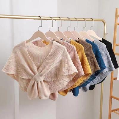 Gefälschte Kragenschal Damen Bluse Schultern Gefälschter Kragen Umhang Geknoteter Strickschal Einfarbiger Halsschutzschal