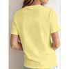 Women's Short Sleeve Crew Neck T-Shirt - Spring Summer Casual Blouse Suitable for Warm Weather, Opaque Round Neck Top with Minimalist Letter