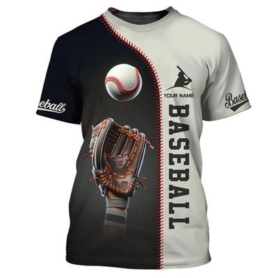 Individuelles personalisiertes Namens-Baseball-T-Shirt 3D-Druck Kurzarm Baseball-T-Shirt Für Männer Kinder T-Shirts Geschenk Für Baseballspieler