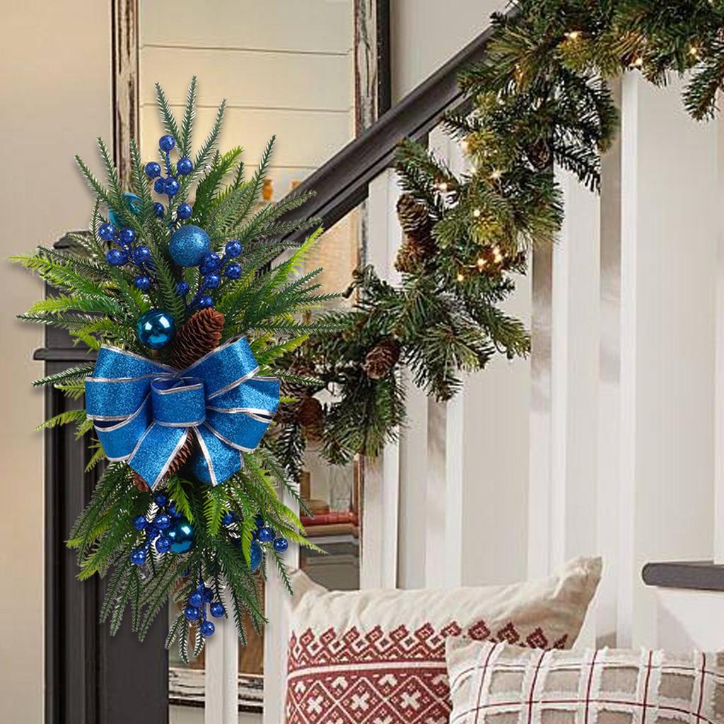 Artificial Christmas Swag Wreath Stair Home Decor