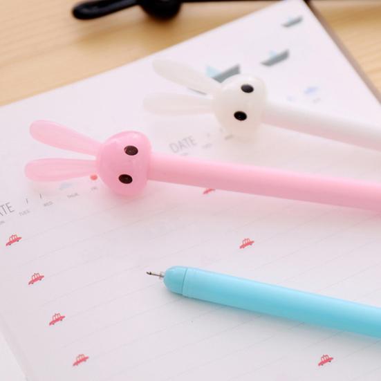 4Pcs Kawaii Rabbit 0.38mm Black Ink Gel Pens Stationery Office School Supplies