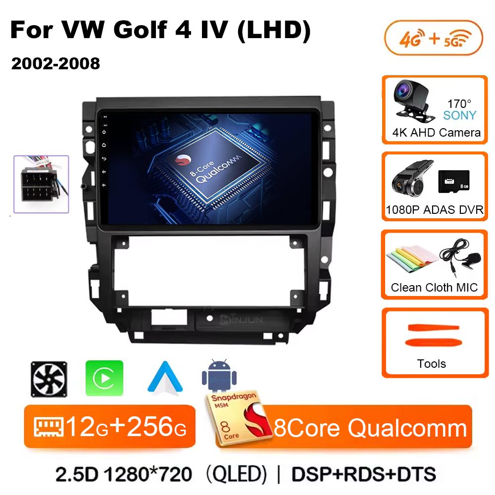 Car Radio Android 14 For Volkswagen VW Golf 4 IV LHD 2002-2008 Jetta MK4 Classics Qualcomm Multimedia Player Carplay GPS Auto