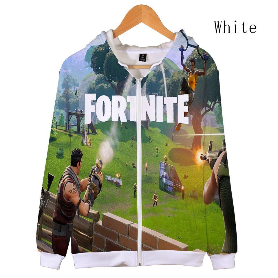 Fortnite Hoodie 3d Print Zipper Sweatshirts Battle Royal Cosplay Costume