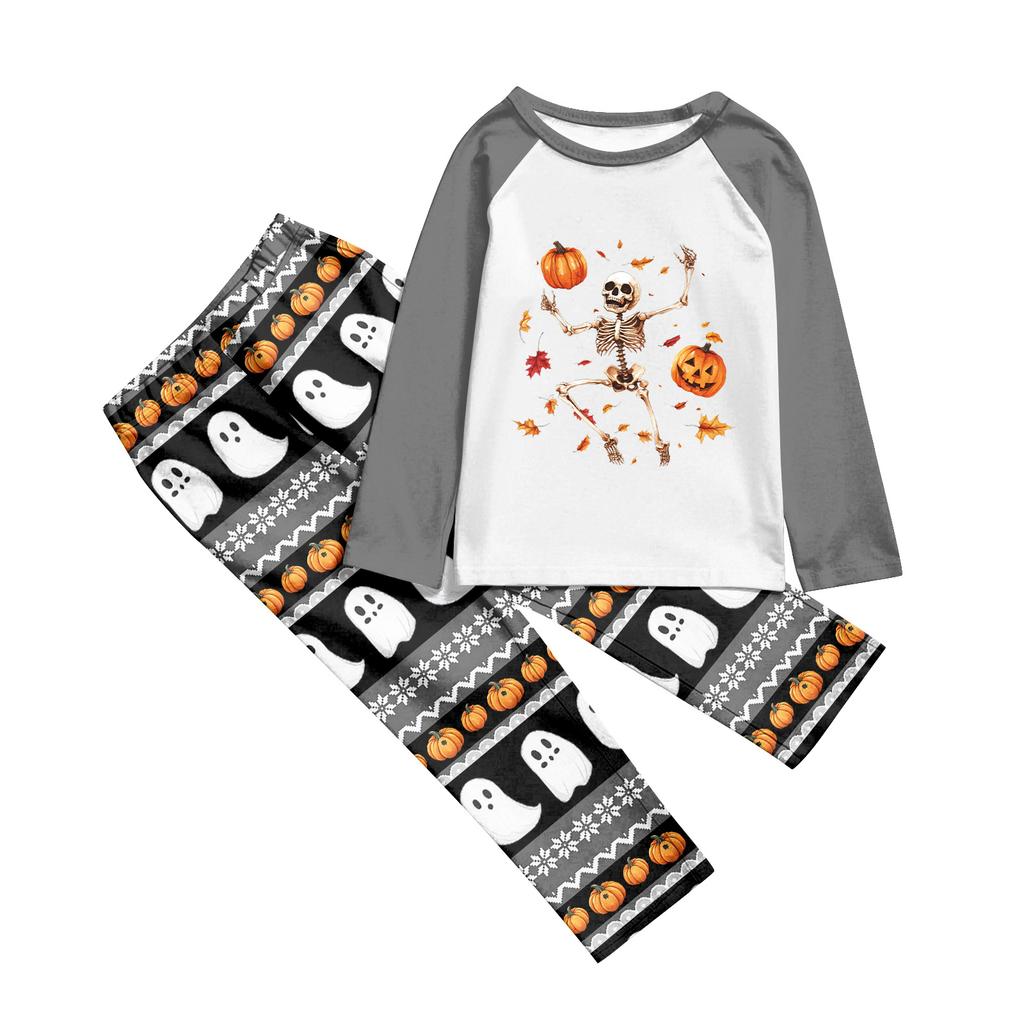 Halloween Tag Drucke Familie Passend Langarm Tops+Hosen Set Familie Passende Sets