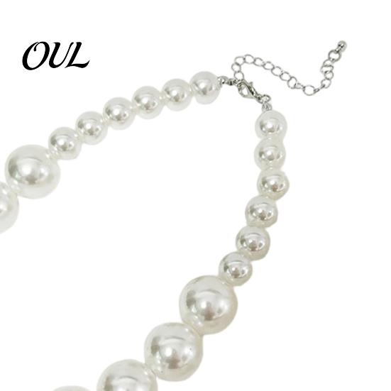 Faux Pearl Earrings Necklace 3Pcs/Set Imitation Pearls Jewelry Set, Adjustable Length Choker with Ear Studs White Dress Set And Bracelet, for Weddings
