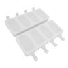 Ice Cream Moulds Quick Release Silicone 4 Cavity Oval Ice Pop Moulds with Wooden Sticks for Cake Pop