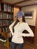 Design-Forward Slim-Fit Open-Neck Long-Sleeved Base Shirt - Spring New Arrival