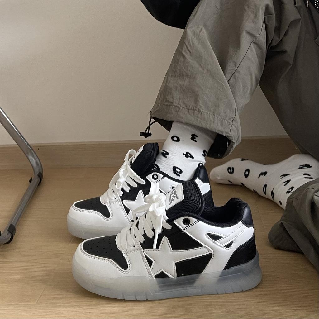 Dailu new ins Hong Kong flavor transparent sports style platform student board shoes