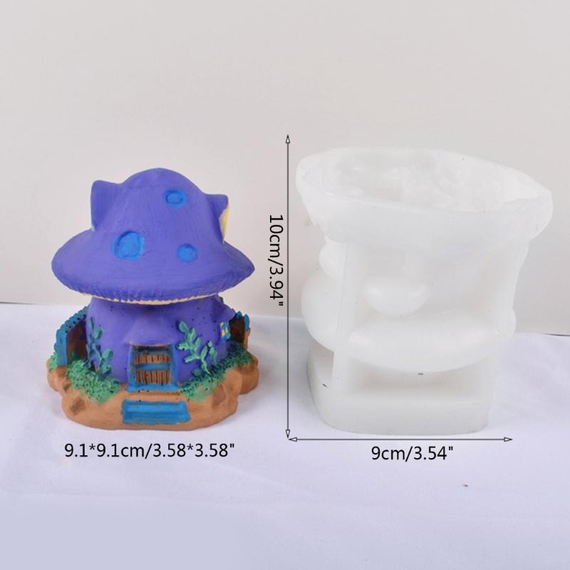 Silicone Mushroom Molds,Candle Making Mold Mushroom House Epoxy Casting Mold for Gypsum Aromatherapy Candle,Home Decor