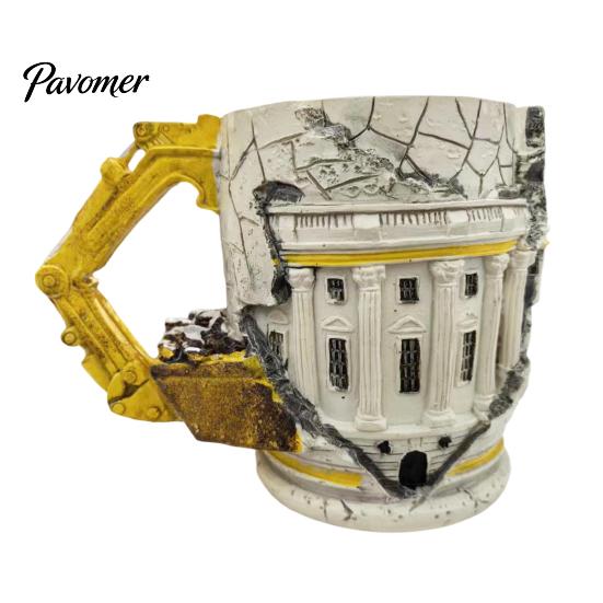 Excavator Mug for Coffee Creative Shape Mug, with Ergonomic Handle, Resin Retro Texture Drinkware, Novelty Birthday Gift Him 450ml Capacity,