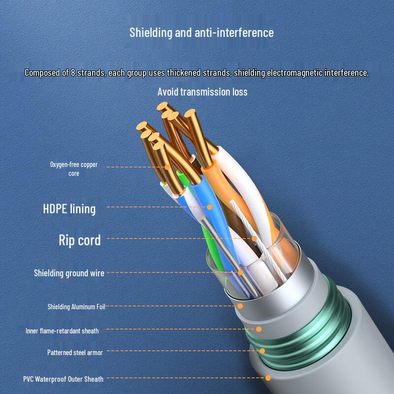 Zhongtian Hengke Cat5e Armored Anti-Rat Bite Network Cable