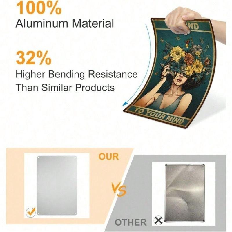 Poster Metallico Arte Murale Sii Gentile con la Tua Mente Arredamento Vintage per Ufficio