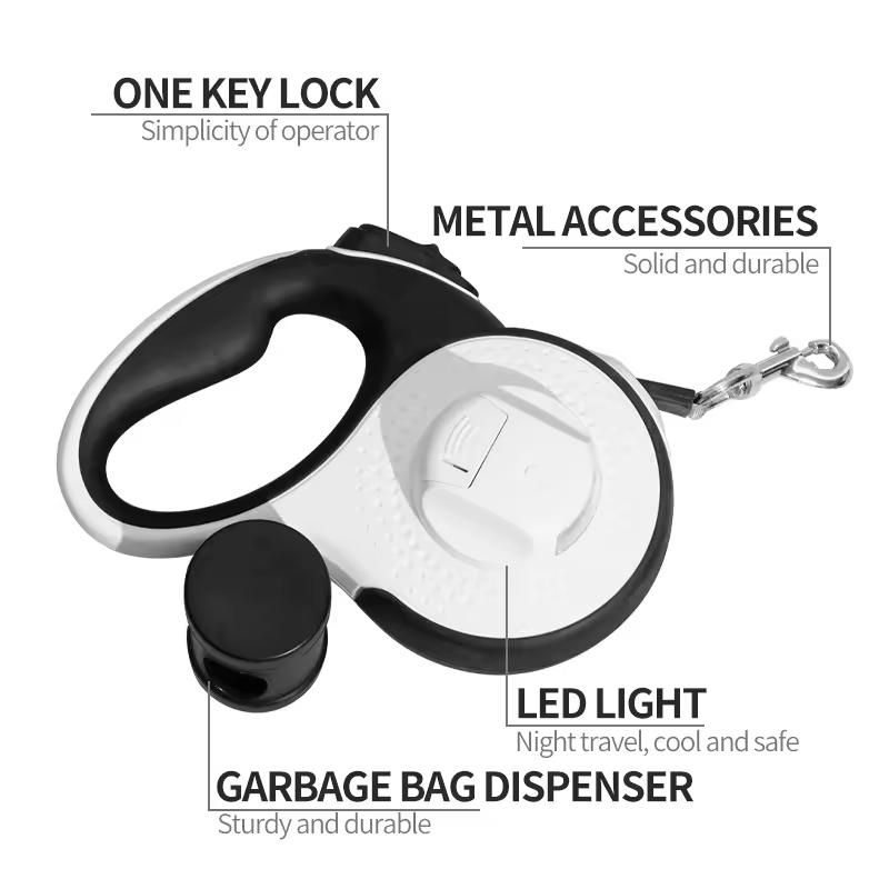 Automatic Dog Accessories Hands Free Heavy Duty Customized Dog Leads Custom Nylon Retractable Dog Leash