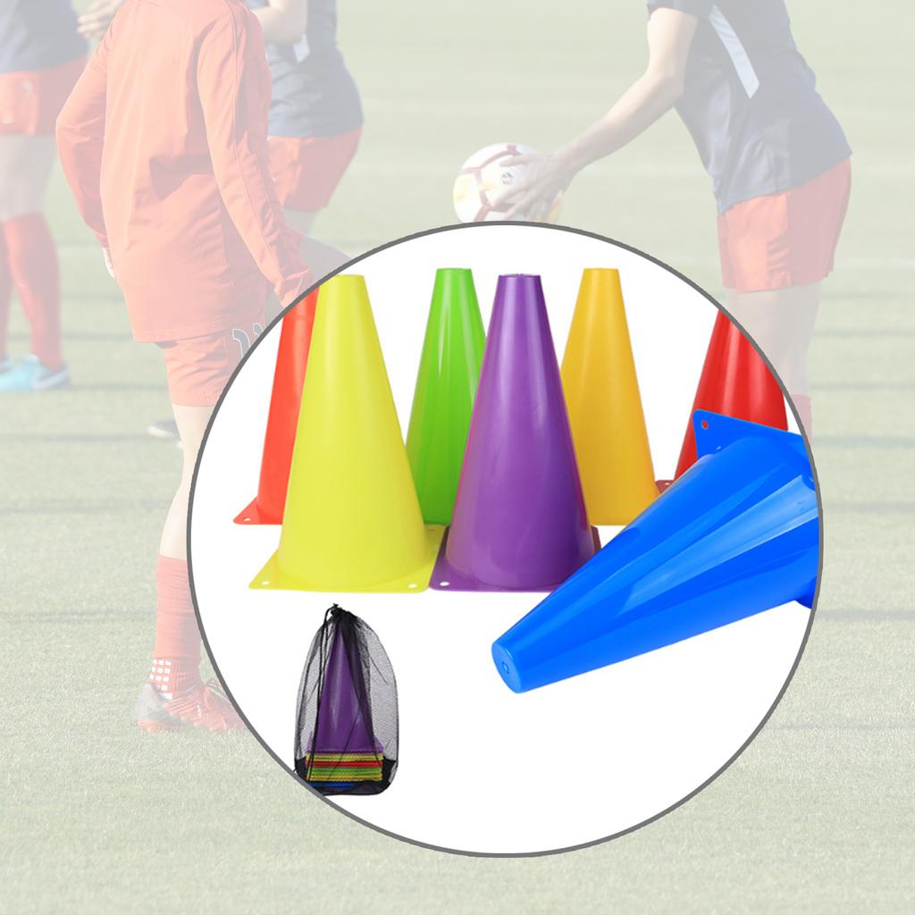 10 Stück Plastik Agility Hütchen Fußball Markierungseimer Fußball Trainingsmarkierung Hinderniskegel Fußball Trainingsmarkierungseimer