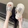 Thick Bottom Cm Bow Rhinestone Thick Bottom Slippers New Summer Explosion Small Muffin Cool Slippers Women