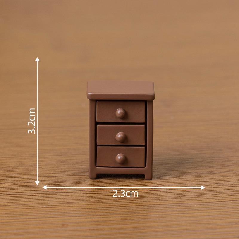 Симуляция Мебель Миниатюрный Шкаф Микро Пейзаж Бонсай Суккулент Украшение 1pcs коричневый