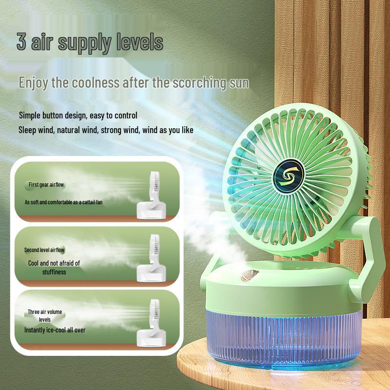 Portable USB Mini Fan & Humidifier with Light