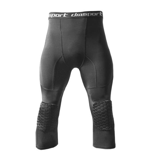 Capri Kompressionshose mit Knieschützern Wabenpolsterung 45720 Länge Nicht schweißtreibend Hochelastisch Großer Schutz Atmungsaktiv Jugend Jungen Basketball