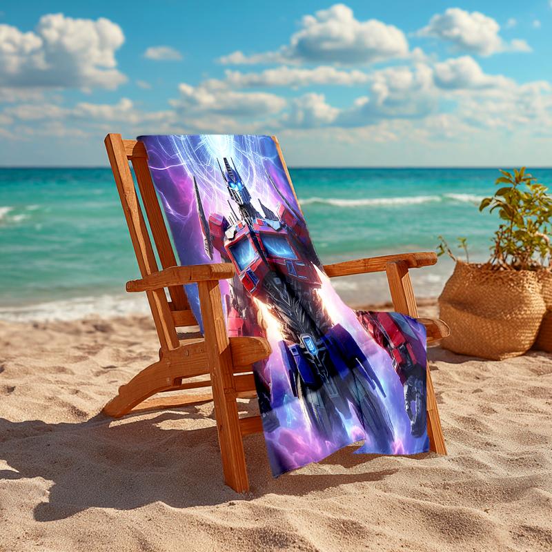 1pc Transformers2 Beach Towel, Comfortable and Thick, and Swimming/Bath/Picnic/Camping Towel, Suitable for Seaside Beaches