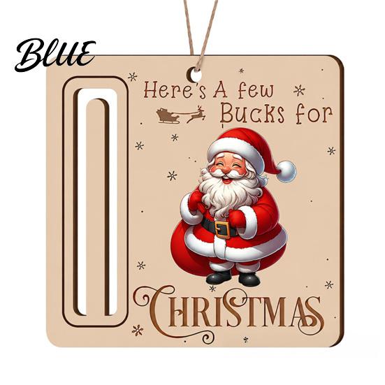 Christmas Tree Wood Cash Gift Money Holder Santa Reindeer Decorations Rustic Ornament Wooden Card Creative