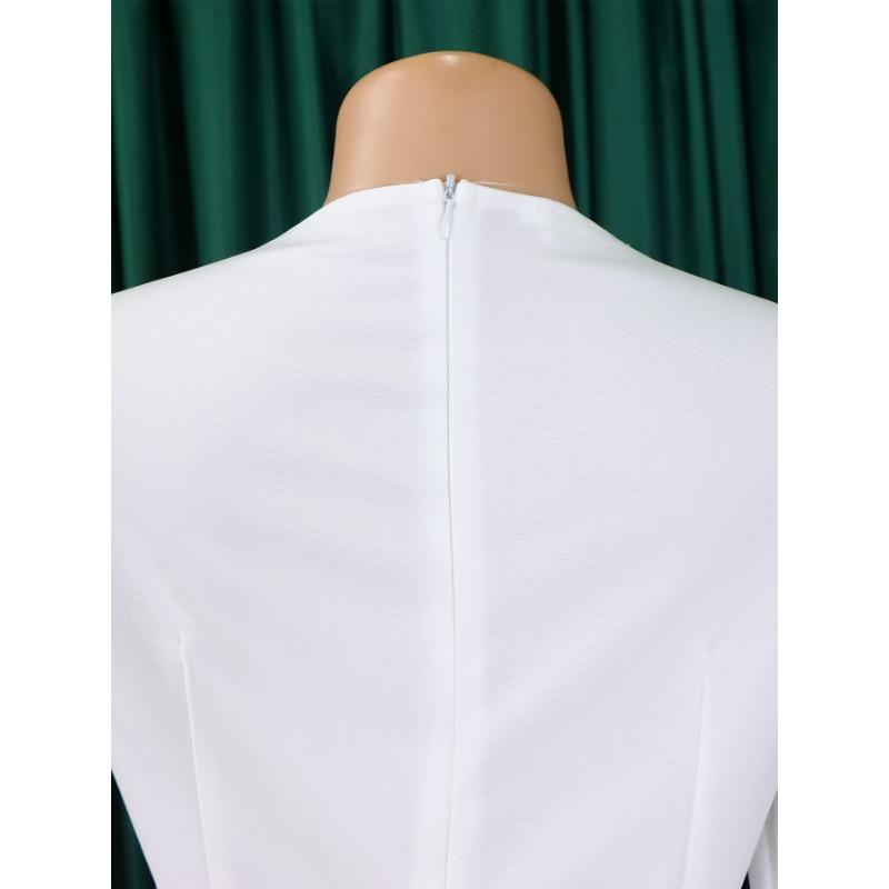 YYFS Moda damă primăvară toamnă imprimeu culoare uni mâneci lungi decolteu talie înaltă rochii casual