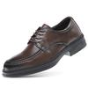 Leather Shoes Men's Autumn Business Dress High-end Sense Casual Commuting Leather Soft Sole Black Men's Wedding Groom Shoes
