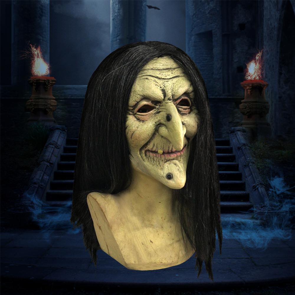Old Woman Witch Mask Halloween Latex Scary Masks for Cosplay Costume Party Props