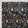 oneOone Cotton Flex Black Fabric Tropical Doodled Animals With Leaves Craft Projects Decor Fabric Printed By The Yard 40 Inch
