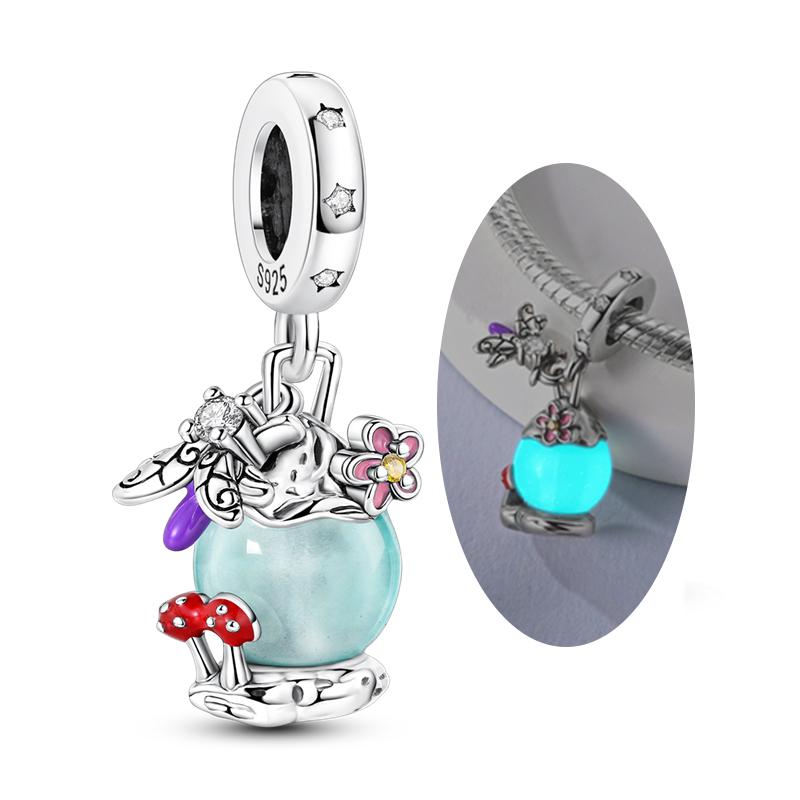 Copper Charms Beads Pendant Luminous Firefly Butterfly Charms Fit Original Bracelet Women Diy Jewelry Making Gifts