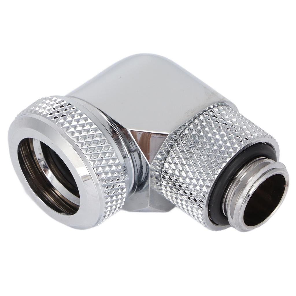 Water Cooling Fitting 360 Degree Rotating Computer WaterCooled AntiDropping Hard Tube Connector(Silver )