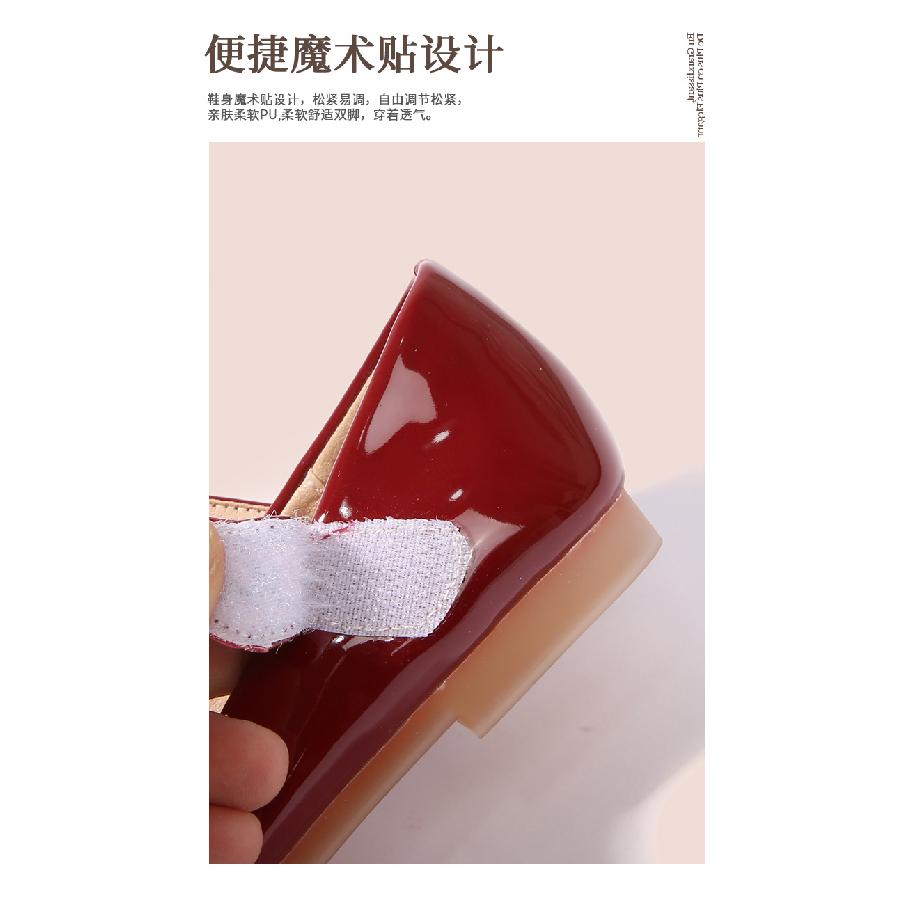 Dziewczęce Czerwone Skórzane Buty Wiosna i Jesień Nowe Buty Księżniczki z Kokardą Buty do Występów dla Dzieci Miękka Podeszwa Buty dla Niemowląt