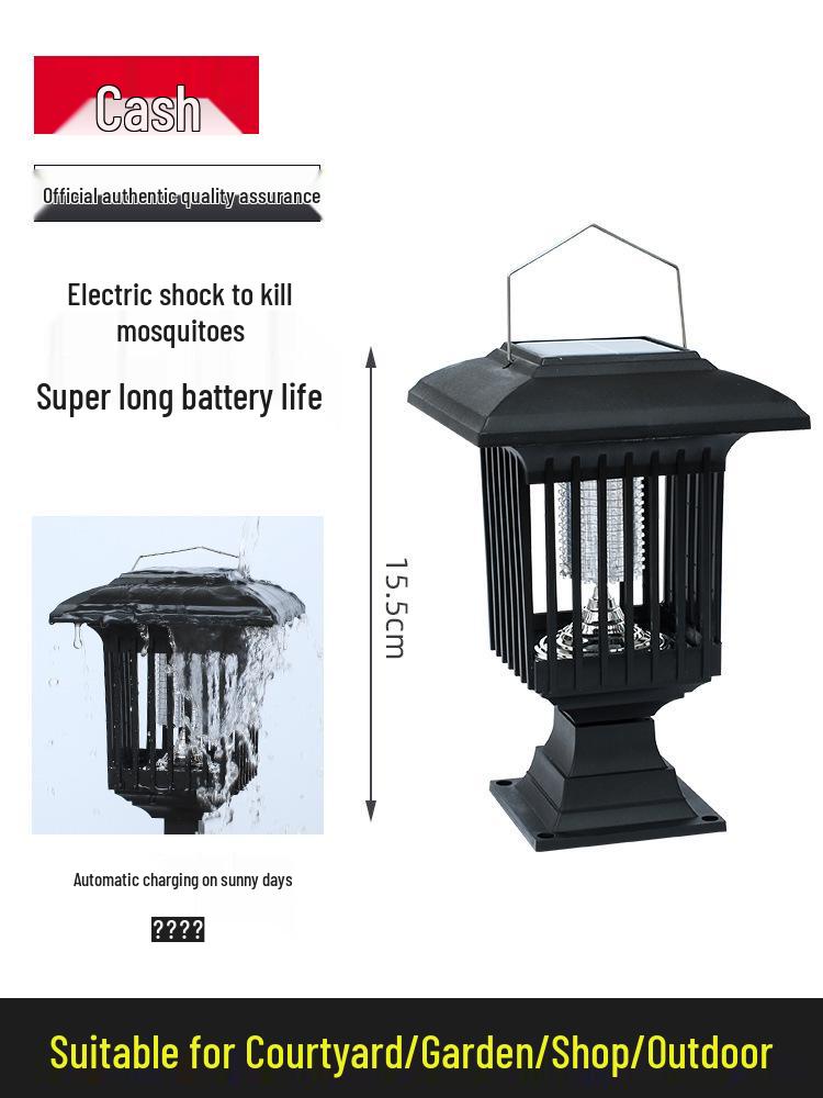 Solar Mosquito Repellent Lamp: Outdoor Garden Handheld Insect Killer Stainless Steel Light