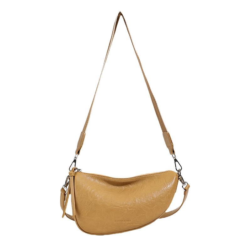 Casual Bag Women's New Simple and Fashionable Retro Shoulder Messenger Bag Niche Large-capacity Dumpling Bag