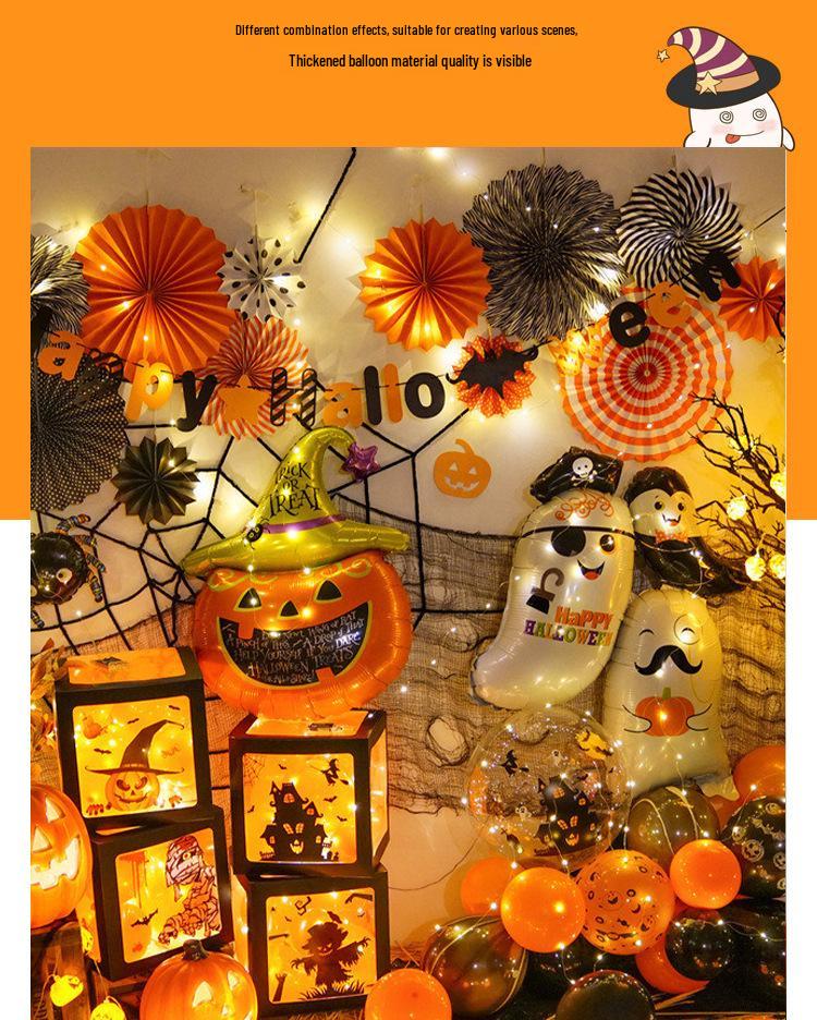 Halloween Kindergarten Party Wall Decor: Balloons & Props for Kids' Atmosphere