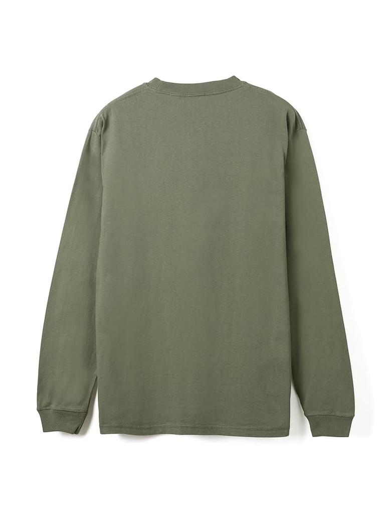 Football Long Sleeve Ribbed USA and [Good Wear] T-Shirt, Sleeves, Cotton, Men's Women's (XL, Olive)