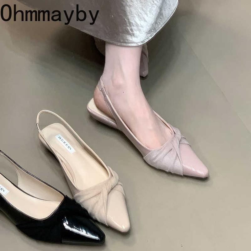 Летние туфли-сандалии с открытым носком для женщин элегантные слингбэки вечерние туфли уличный стиль женские сандалии 35 фиолетовый 2980₽