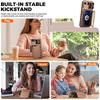 RFID Blocking Wallet Case with Card Holder Sliding Camera Cover PC+TPU Protective Case for IPhone 16e/iPhone 17e-Gold