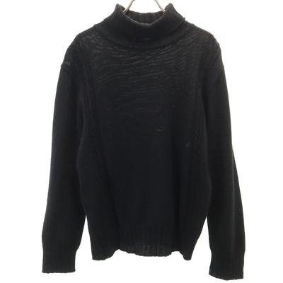 Hergestellt in Japan Langarm Rollkragenpullover 48 schwarzer Strick Herren Gebraucht