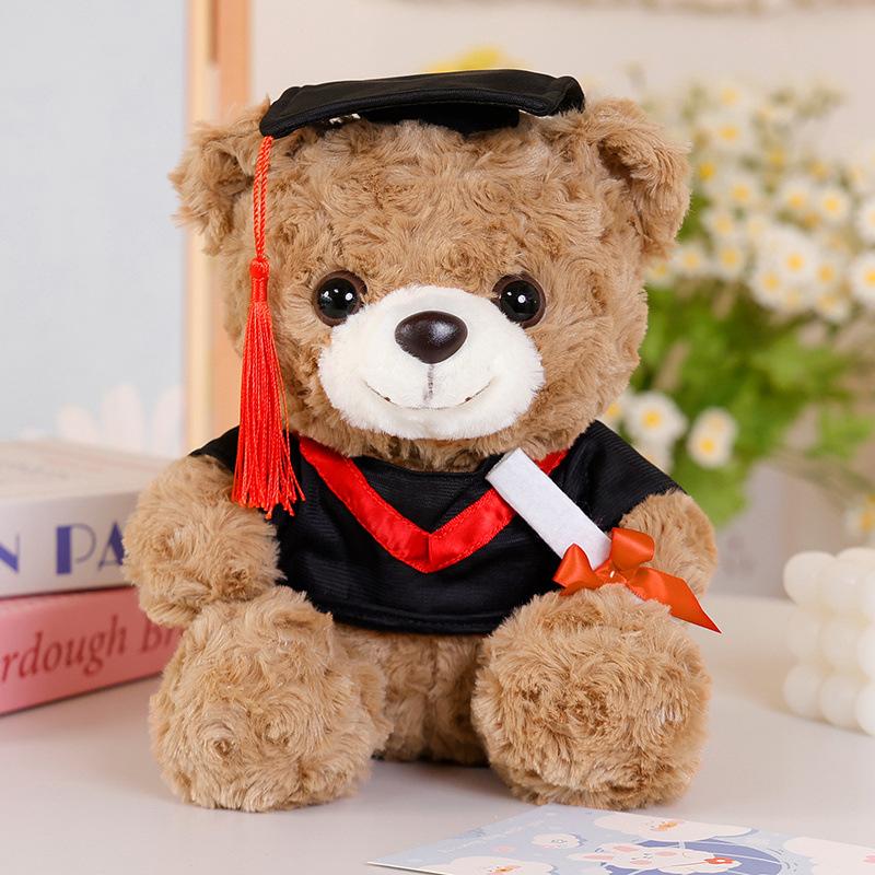 Graduation Bear Plush Toy, Doctor Bear Stuffed Animal in Gown, College Graduate Gift, Christmas Present, Soft Cuddly 12 Inches