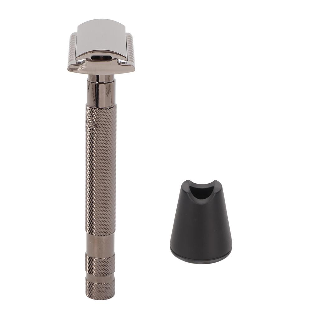 Double Edge Manual Beard Trimmer Set Safety Reusable Alloy Grooming Beard Cutting Clipper with Stand