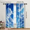 Set Of 2 Dreamy Clouds Print Curtain Polyester Living Room Bedroom Decor With Rod Pocket Darkening Perfect For