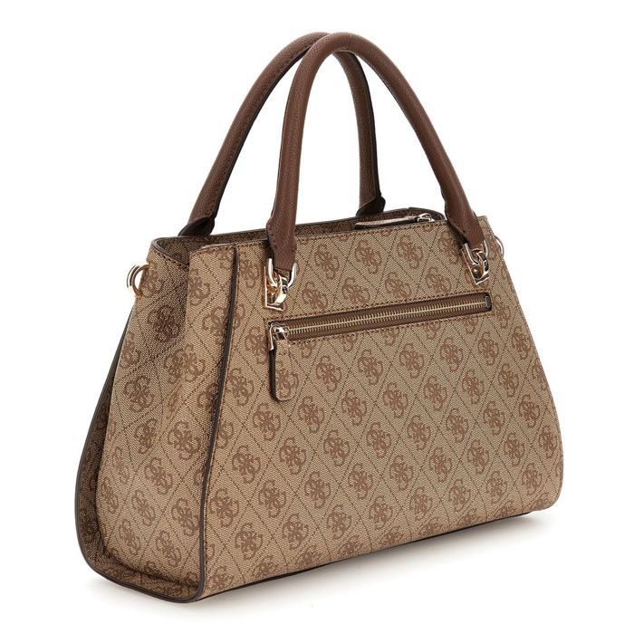 GUESS Sac à main brun clair marron pour femme - Noelle II Luxury Satchel Latte Logo / Brown 310593