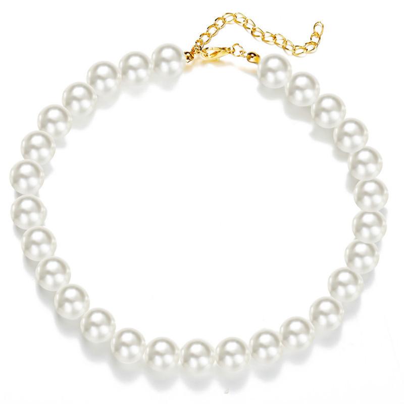Fashion Imitation Pearl Single-Layer Necklace Women'S, Neck Chain, Collarbone Chain, Pearl Pendant, Sweater Chain