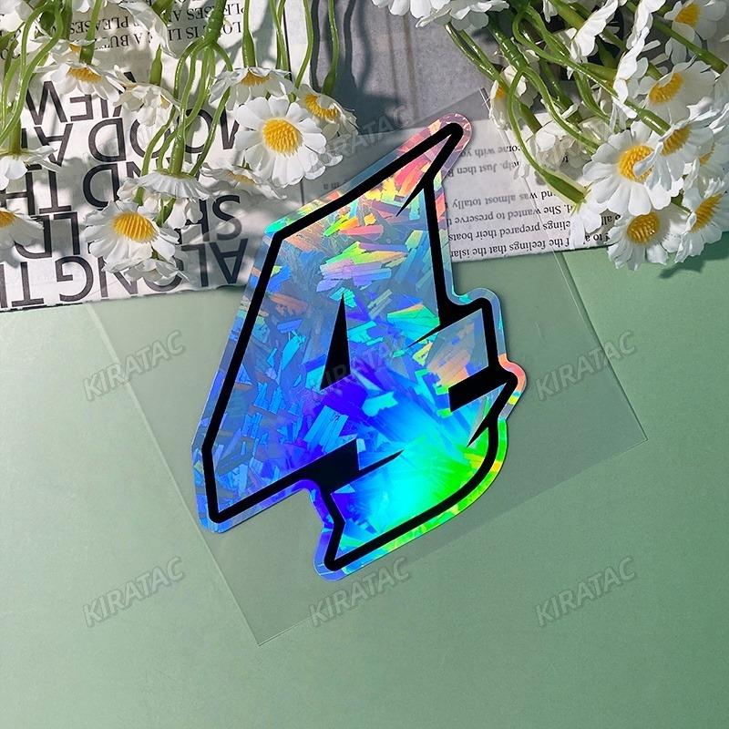 1PC 0 To 9 Arabic Numerals Holographic Carbon Fiber Motorcycle Stickers Waterproof Motorbike Front Fairing Scooter Vinyl Decals