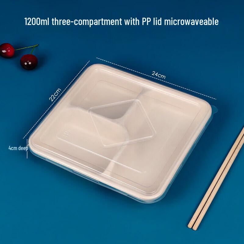 ZLIII Disposable 3-Compartment Paper Lunch Boxes