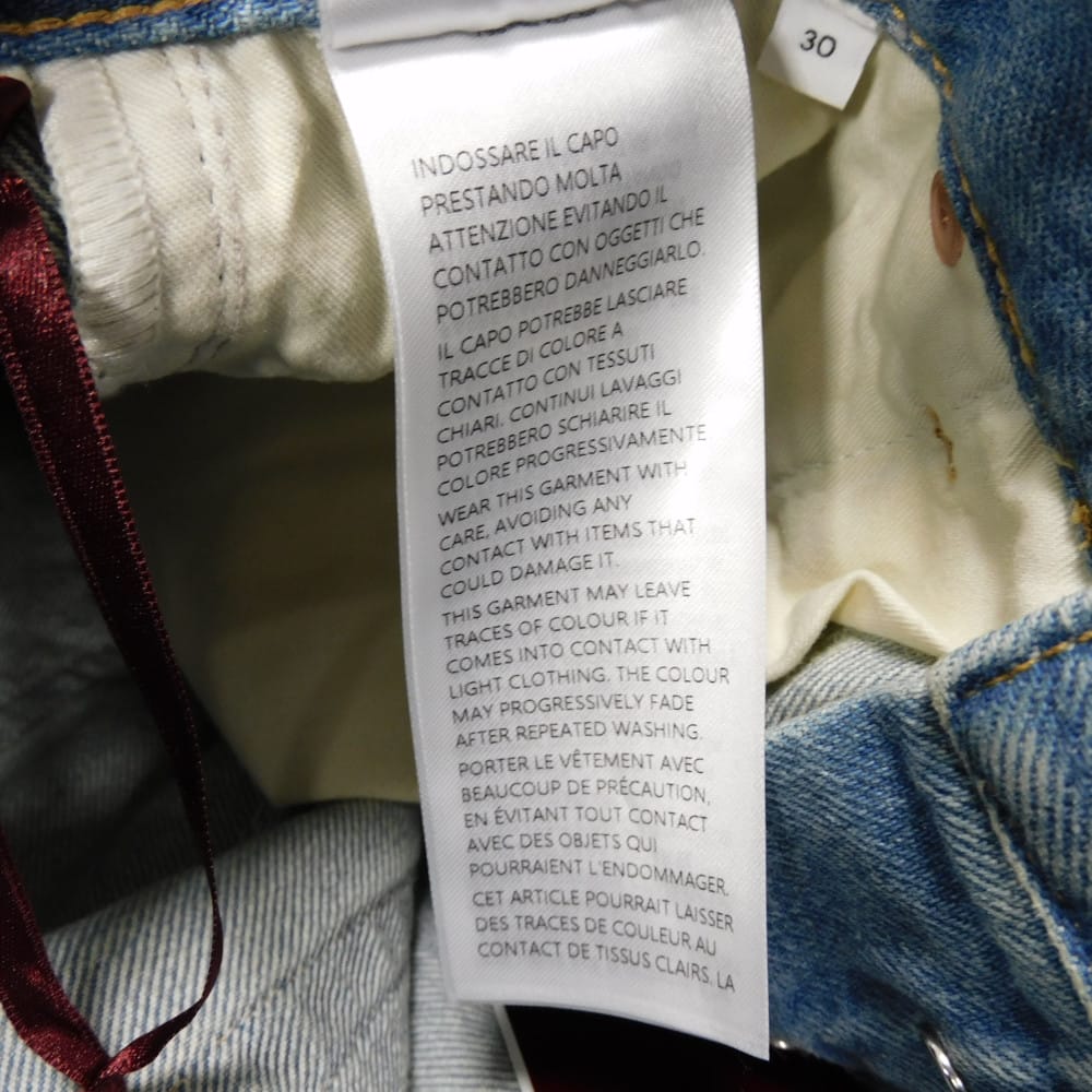 Used 9539 Tapered Fit Denim 796360 XDC6P 4206 51178 Current 30 Button Fly Washed Unused Logo Cotton Light Blue Men's