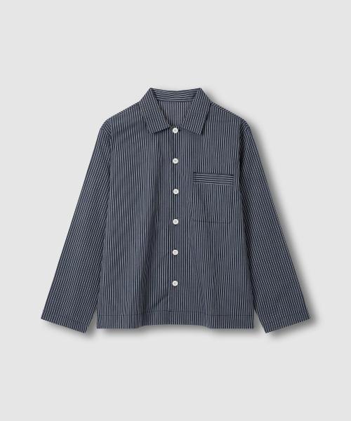 

[JAJU] 60-Count Cotton Long Sleeve Lounge Shirt [Shipped from Korea] 100% Authentic Dark Navy - XL