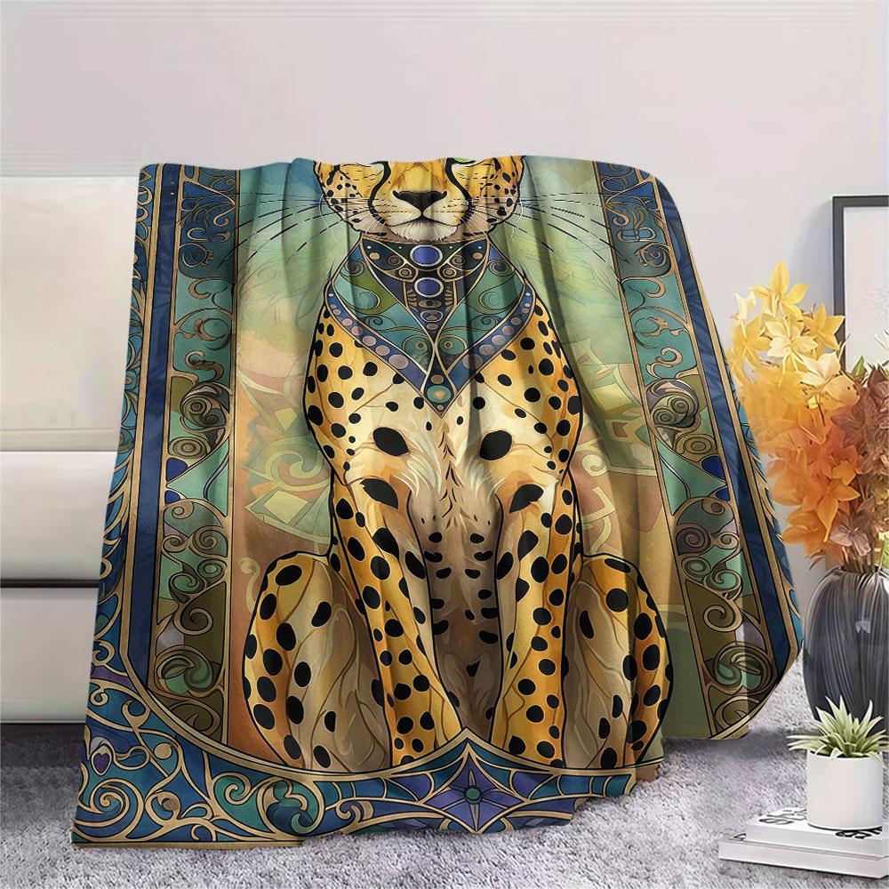 1 Stück Wunderschöne Flanelldecke mit Tierprint, Hohe Qualität, Bequem für alle Jahreszeiten, Heimdekoration, Wärme und Komfort, Perfekt für Weihnachtsgeschenke